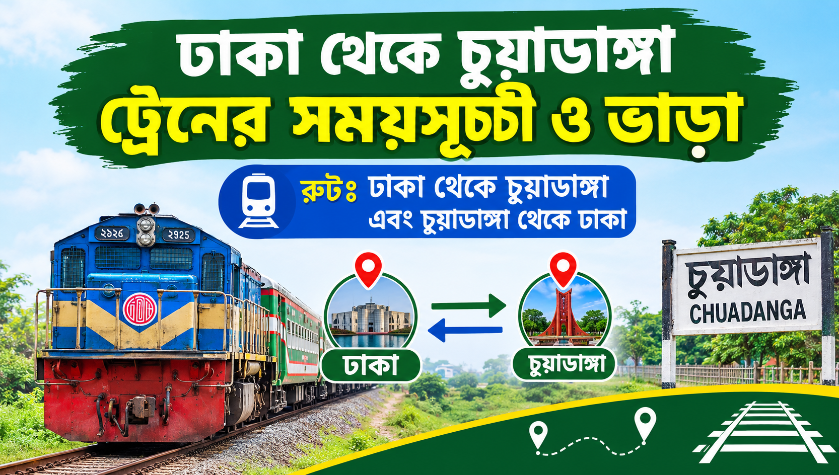 ঢাকা থেকে চুয়াডাঙ্গা ট্রেনের সময়সূচী ও ভাড়া