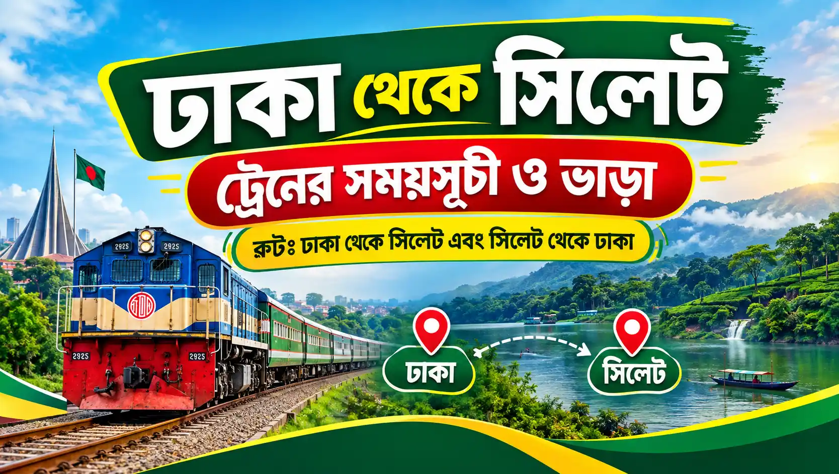 ঢাকা থেকে সিলেট ট্রেনের সময়সূচী ও ভাড়া