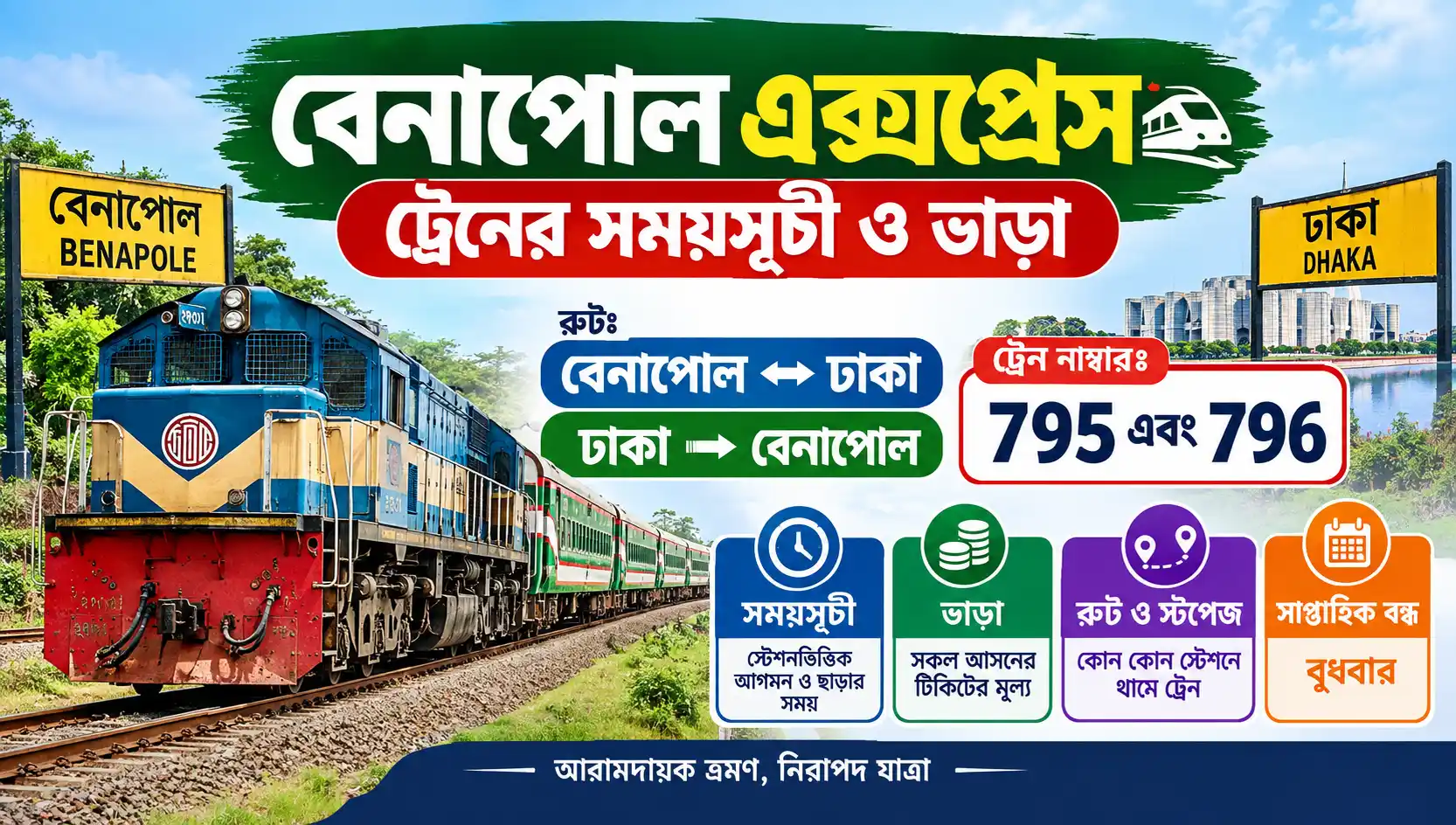 বেনাপোল এক্সপ্রেস ট্রেনের সময়সূচী ও ভাড়া