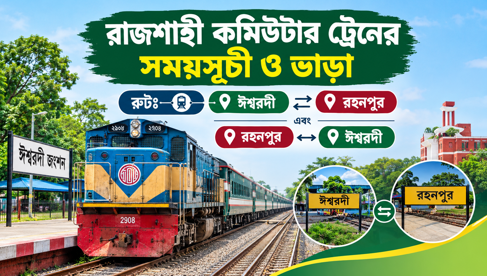রাজশাহী কমিউটার ট্রেনের সময়সূচী ও ভাড়া